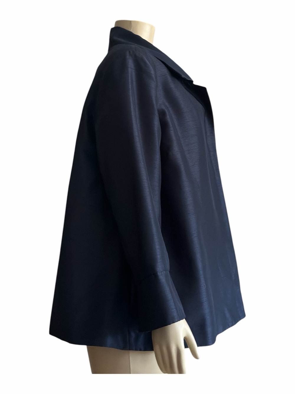 Chico's Navy Satin Shantung Topper - Picture 6 of 10